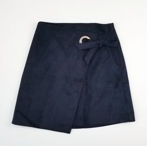 LOFT Navy Mini Skirt with Bow Detail